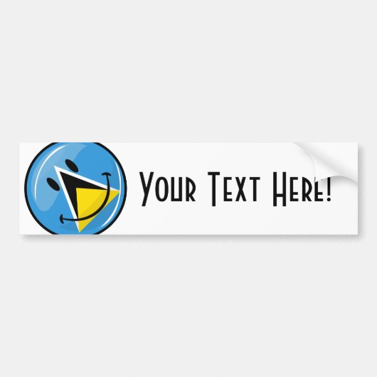Het glimlachen van de vlag van Saint Lucia Bumpersticker (Voorkant)
