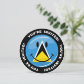 Het glimlachen van de vlag van Saint Lucia Kaart (Staand voorkant)