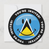 Het glimlachen van de vlag van Saint Lucia Kaart (Voorkant)