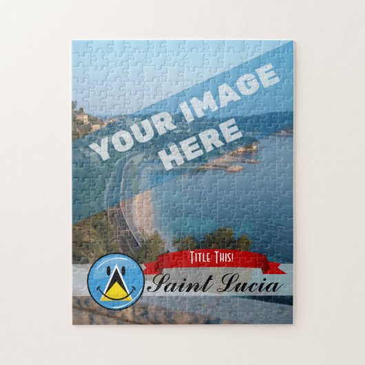 Het glimlachen van de vlag van Saint Lucia Legpuzzel (Verticaal)