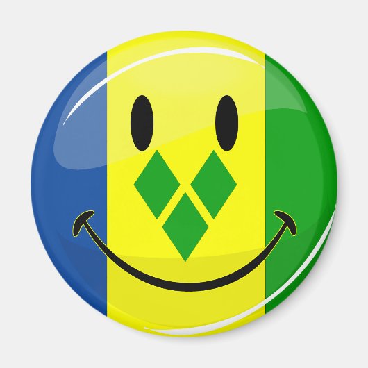 Het glimlachen van de vlag van St. Vincent en de G Magneet (Voorkant)