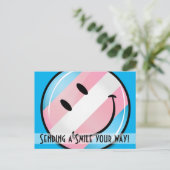 Het glimlachen van de vlag van Transgender Briefkaart (Staand voorkant)