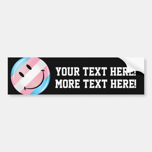 Het glimlachen van de vlag van Transgender Bumpersticker (Voorkant)