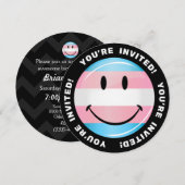 Het glimlachen van de vlag van Transgender Kaart (Voorkant / Achterkant)