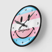 Het glimlachen van de vlag van Transgender Ronde Klok (Hoek)
