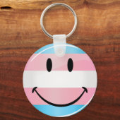 Het glimlachen van de vlag van Transgender Sleutelhanger (Voorkant)