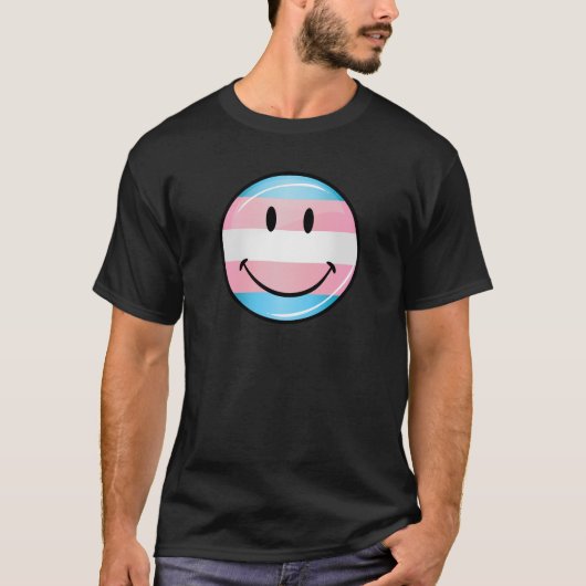 Het glimlachen van de vlag van Transgender T-shirt (Voorkant)