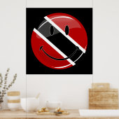 Het glimlachen van de vlag van Trinidad en Tobago Poster (Keuken)