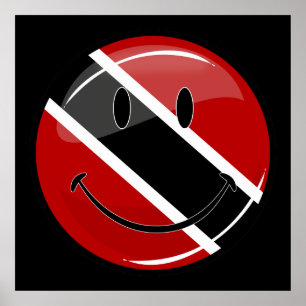 Het glimlachen van de vlag van Trinidad en Tobago Poster