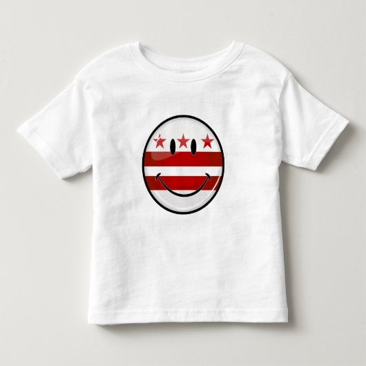 Het glimlachen van de vlag van Washington DC Kinder Shirts (Voorkant)