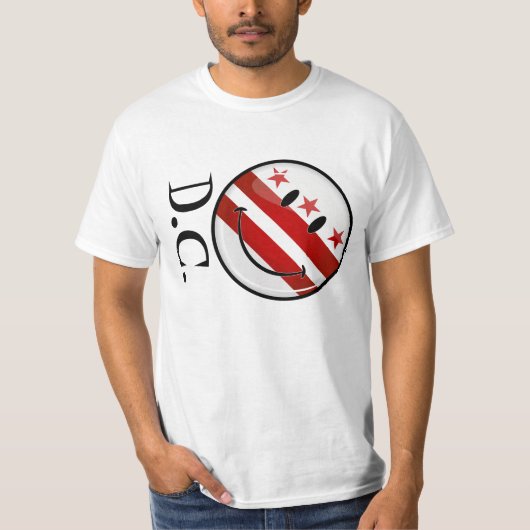 Het glimlachen van de vlag van Washington DC T-shirt (Voorkant)