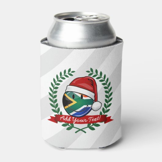 Het glimlachen van de Zuid-Afrikaanse kerststijl m Blikjeskoeler (Blikje Voorkant)