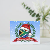Het glimlachen van de Zuid-Afrikaanse kerststijl m Feestdagenkaart (Staand voorkant)