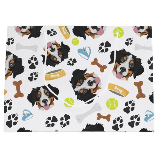 Het glimlachen van Dog Bernese Mountain Dog Groot Cadeauzakje (Voorkant)