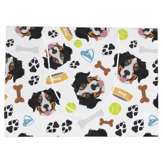 Het glimlachen van Dog Bernese Mountain Dog Groot Cadeauzakje (Achterkant)