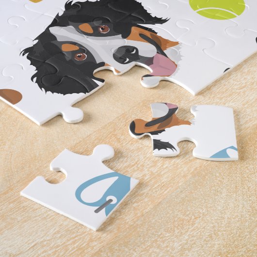 Het glimlachen van Dog Bernese Mountain Dog Legpuzzel (Zijkant)