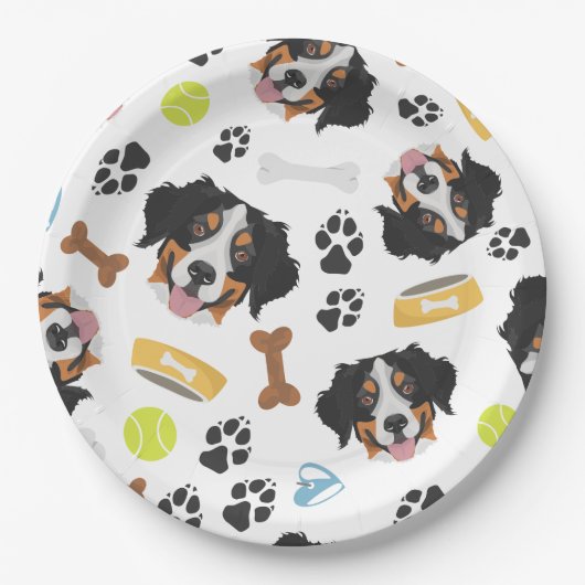 Het glimlachen van Dog Bernese Mountain Dog Papieren Bordje (Voorkant)