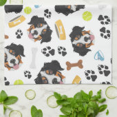 Het glimlachen van Dog Bernese Mountain Dog Theedoek (Gevouwen)