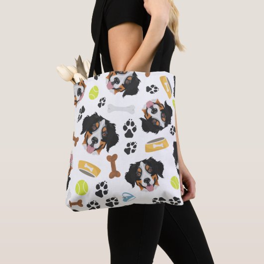 Het glimlachen van Dog Bernese Mountain Dog Tote Bag (Dichtbij)