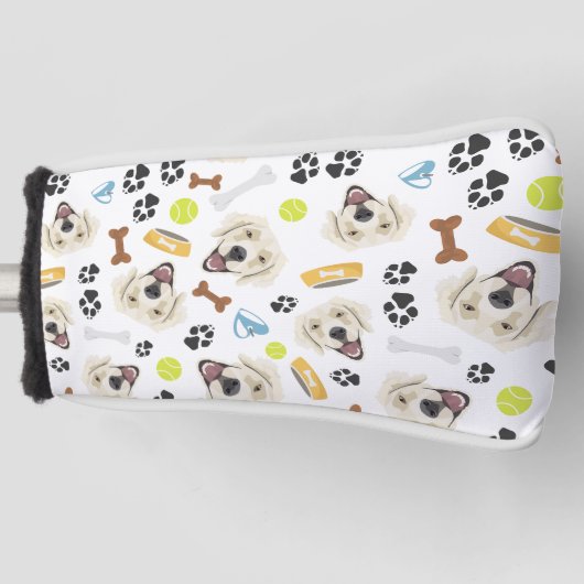 Het glimlachen van Dog Golden Retriever Golfheadcover (Voorkant)
