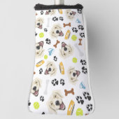 Het glimlachen van Dog Golden Retriever Golfheadcover (Draai 90)