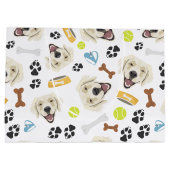 Het glimlachen van Dog Golden Retriever Groot Cadeauzakje (Achterkant)