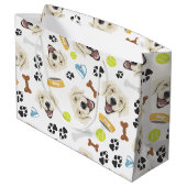 Het glimlachen van Dog Golden Retriever Groot Cadeauzakje (Achterkant Gekanteld)