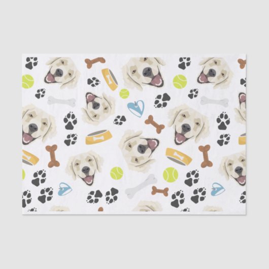 Het glimlachen van Dog Golden Retriever Tissuepapier (Voorkant)