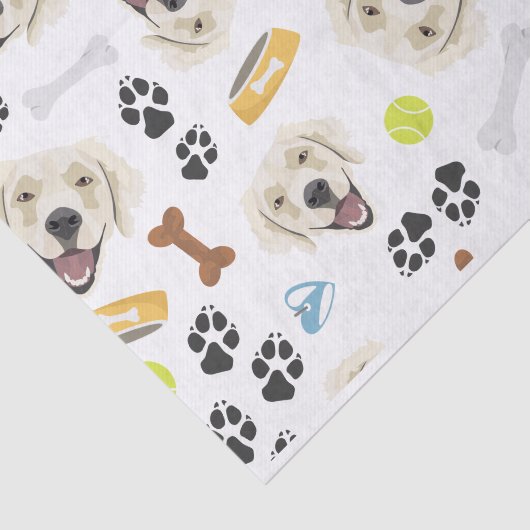 Het glimlachen van Dog Golden Retriever Tissuepapier (Detail)