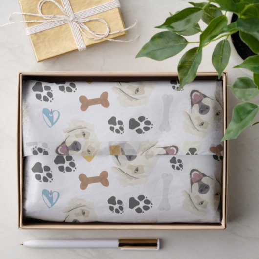 Het glimlachen van Dog Golden Retriever Tissuepapier (Geschenk)