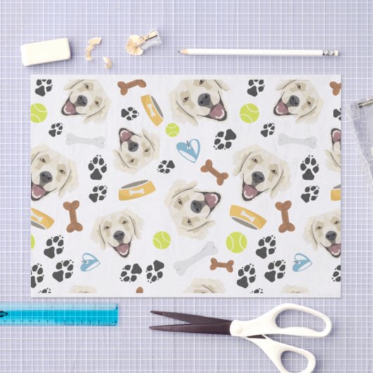 Het glimlachen van Dog Golden Retriever Tissuepapier (Craft)