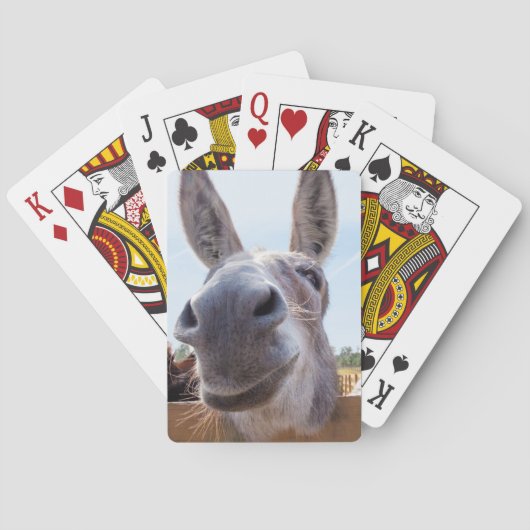 Het glimlachen van Donkey Bicycle met Gekke Grin o Pokerkaarten (Achterkant)
