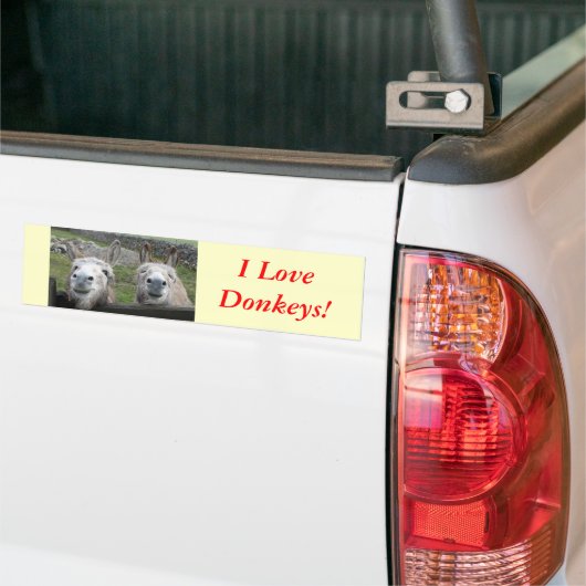 Het glimlachen van Donkeys! Bumpersticker (Op Truck)