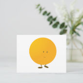 Het glimlachen van een heel oranje karakter briefkaart (Staand voorkant)