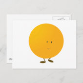 Het glimlachen van een heel oranje karakter briefkaart (Voorkant / Achterkant)