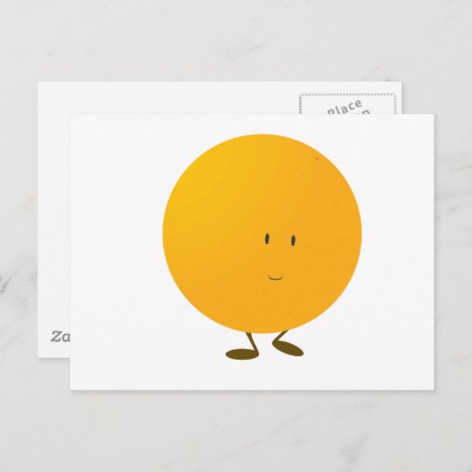 Het glimlachen van een heel oranje karakter briefkaart (Voorkant / Achterkant)