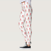 Het glimlachen van Elf Red Pet Winter Holiday Kers Leggings (Links)