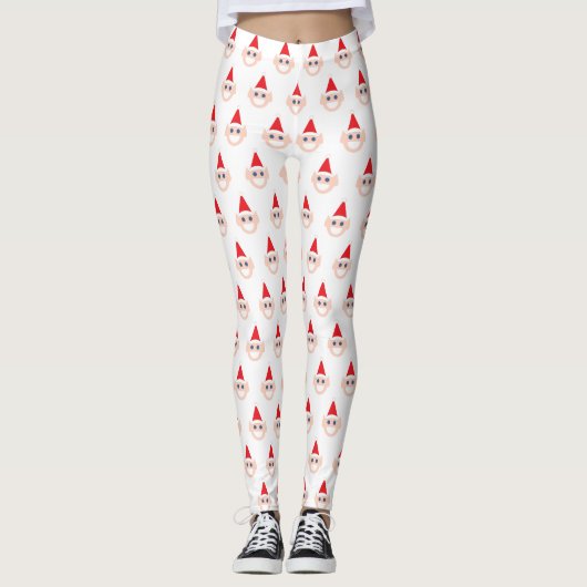 Het glimlachen van Elf Red Pet Winter Holiday Kers Leggings (Voorkant)
