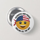 Het glimlachen van Emoji Face Ronde Button 5,7 Cm (Voorkant /achterkant)