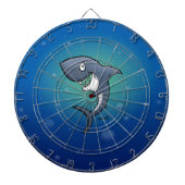 Het glimlachen van Funny Shark op blauwe achtergro Dartbord (Voorkant)