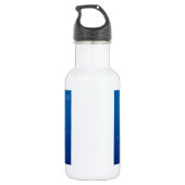 Het glimlachen van Funny Shark op blauwe achtergro Waterfles (Achterkant)