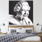 Het glimlachen van gekruiste koningin Elizabeth Wa Canvas Afdruk (Insitu (Slaapkamer))