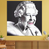 Het glimlachen van gekruiste koningin Elizabeth Wa Canvas Afdruk (Insitu (Woonkamer))