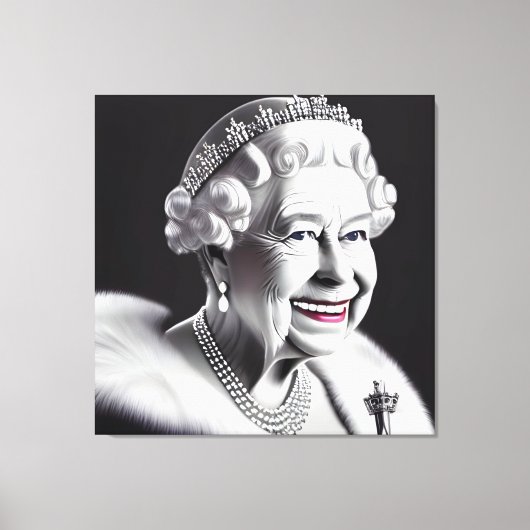 Het glimlachen van gekruiste koningin Elizabeth Wa Canvas Afdruk (Voorkant)