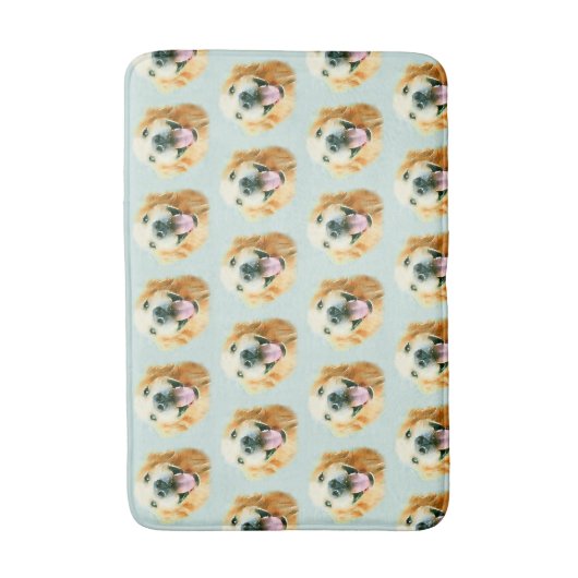 Het glimlachen van Golden Retriever Dog in Waterve Badmat (Voorkant Verticaal)