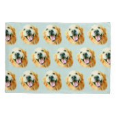 Het glimlachen van Golden Retriever Dog in Waterve Kussensloop (Achterkant-Links)