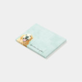 Het glimlachen van Golden Retriever Dog in Waterve Post-it® Notes (Schuin)