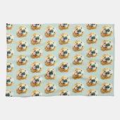 Het glimlachen van Golden Retriever Dog in Waterve Theedoek (Horizontaal)