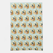 Het glimlachen van Golden Retriever Dog in Waterve Theedoek (Verticaal)