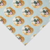 Het glimlachen van Golden Retriever Dog in Waterve Tissuepapier (Detail)